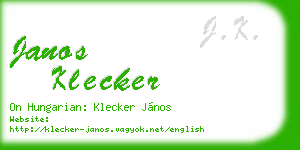janos klecker business card